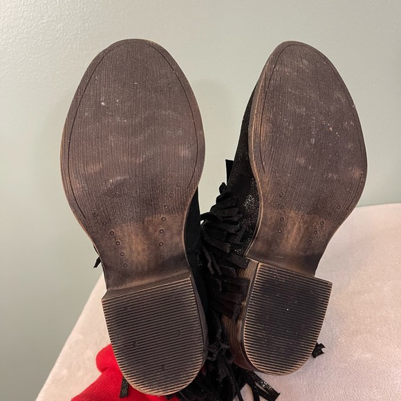 VERY G Bootie Womens 9 Sparkle Late Night Jean Fringe Ankle Boot Black VGLB0353 - Picture 6 of 9